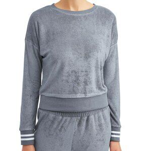 NEW Honeydew Intimates Women Staycation Terry Cropped Sweatshirt Slate